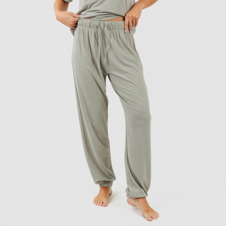 Pijama largo manga corta viscosa mujer liso