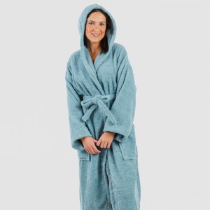 Albornoz capucha agua marina 450gr Unisex 2
