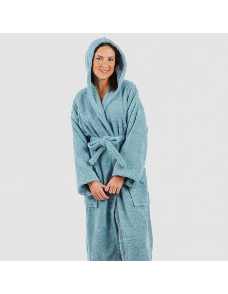 Albornoz capucha agua marina 450gr Unisex