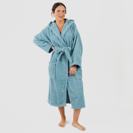 Albornoz capucha agua marina 450gr Unisex