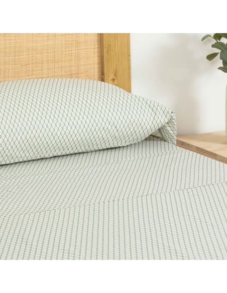 Juego de sábanas algodón Columbus verde