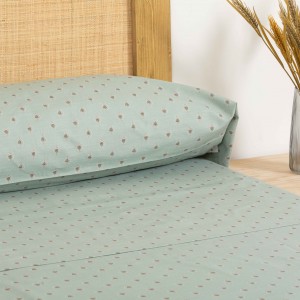 Juego de sábanas algodón Alessia verde