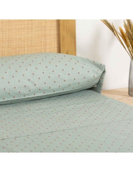 Juego de sábanas algodón Alessia verde