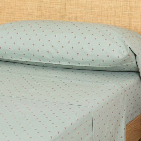 Juego de sábanas algodón Alessia verde