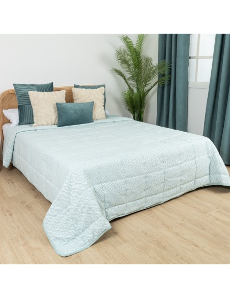 Colcha jacquard chenilla Andres verde tiffany - 120gr