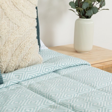 Colcha jacquard chenilla Andres verde tiffany - 120gr