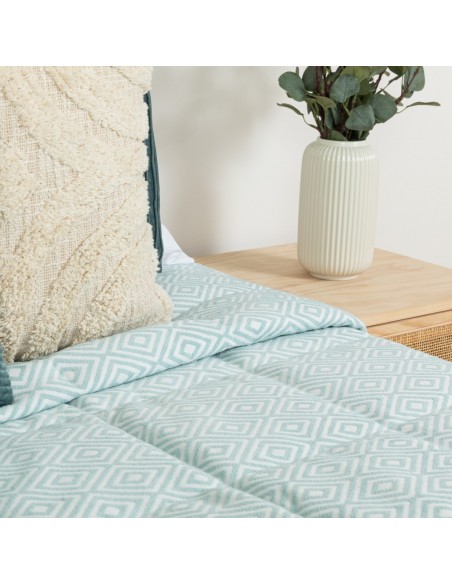 Colcha jacquard chenilla Andres verde tiffany - 120gr