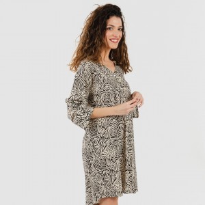 Camisola viscosa Sole beige - negro 2