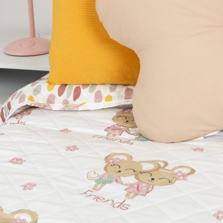 Colcha bouti Friends rosa