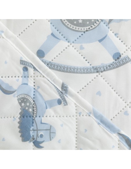 Colcha bouti Caballitos celeste