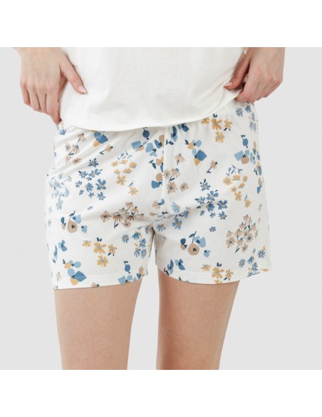 Pijama corto manga fluida algodón mujer Arauz indigo