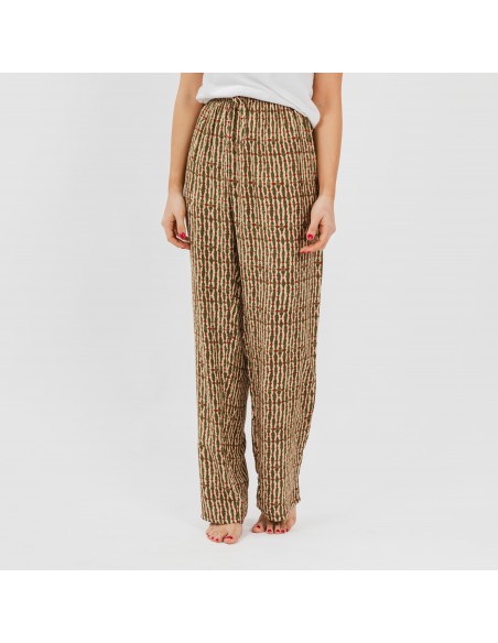 Pantalón viscosa Erina verde caceria