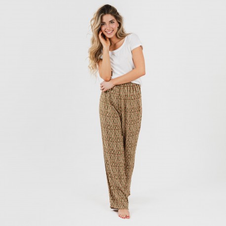 Pantalón viscosa Erina verde caceria