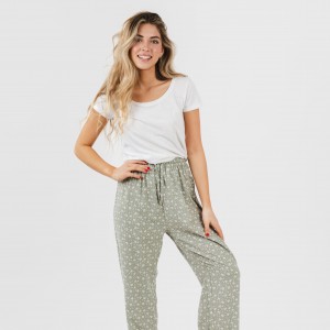Pantalón viscosa Valeria verde caceria