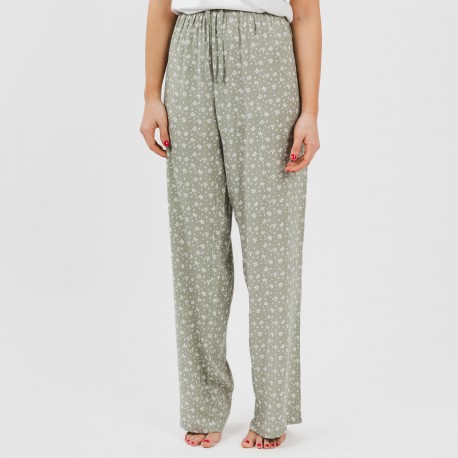 Pantalón viscosa Valeria verde caceria