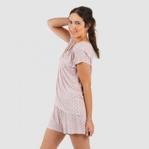 Pijama corto manga fluida viscosa mujer Ellene rosa palo 2