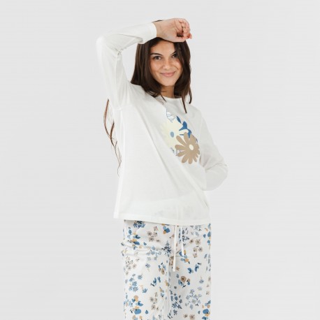 Pijama largo algodón Arauz indigo