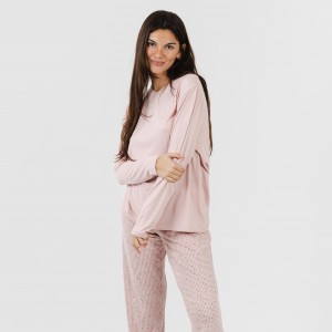 Pijama largo mujer soft Maya rosa palo 2