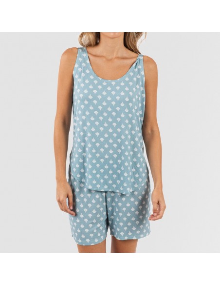 Pijama tirantes mujer viscosa Summer indigo