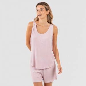 Pijama tirantes mujer viscosa Melanie malva 2