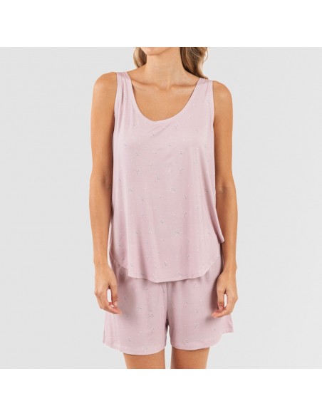 Pijama tirantes mujer viscosa Melanie malva