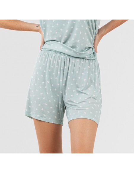 Pijama tirantes mujer viscosa Natalie verde tiffany