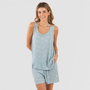 Pijama tirantes mujer viscosa Adriane verde agua