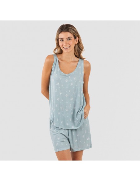 Pijama tirantes mujer viscosa Adriane verde agua