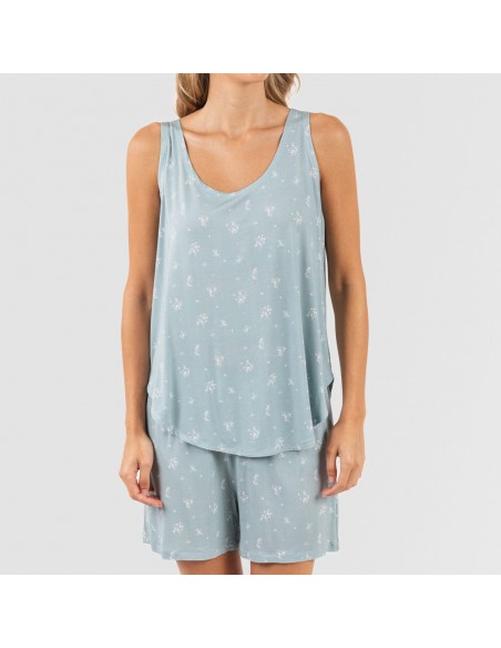 Pijama tirantes mujer viscosa Adriane verde agua