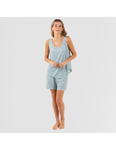 Pijama tirantes mujer viscosa Adriane verde agua