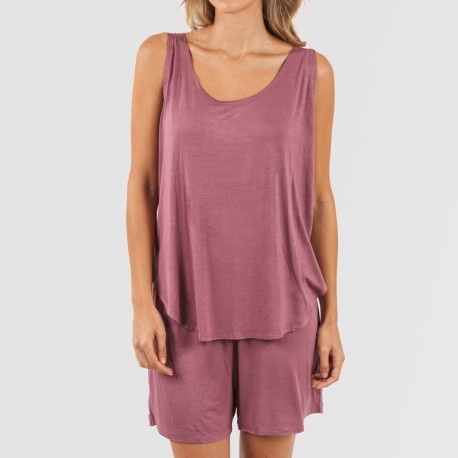 Pijama tirantes mujer viscosa liso