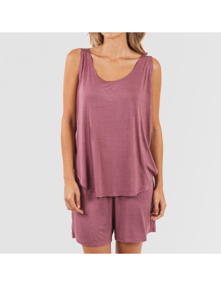 Pijama tirantes mujer viscosa liso