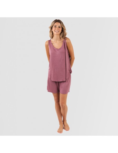 Pijama tirantes mujer viscosa liso