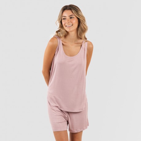 Pijama tirantes mujer viscosa liso
