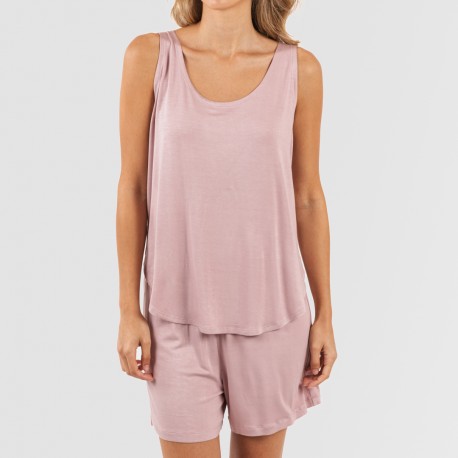 Pijama tirantes mujer viscosa liso