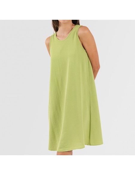 Vestido corto tirantes bambula liso