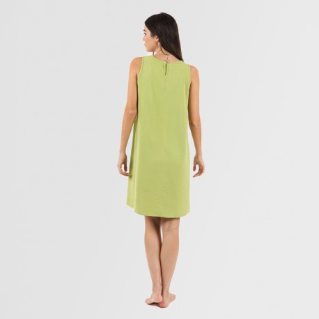 Vestido corto tirantes bambula liso