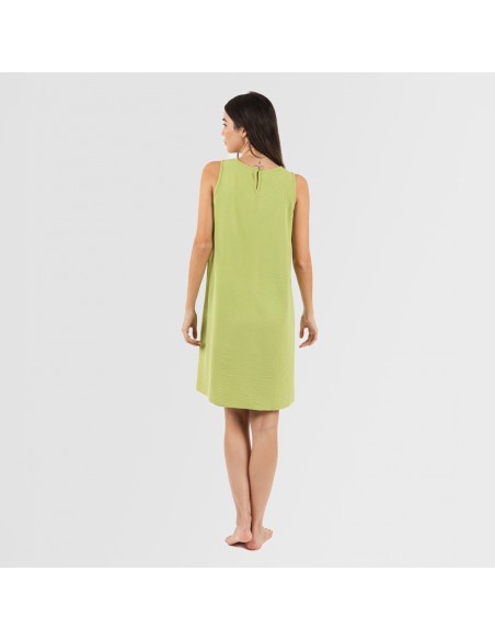 Vestido corto tirantes bambula liso