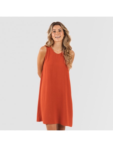 Vestido corto tirantes bambula liso