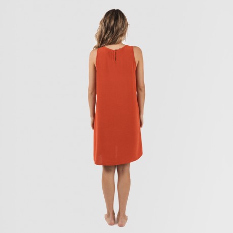 Vestido corto tirantes bambula liso