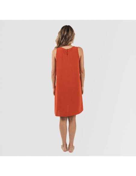 Vestido corto tirantes bambula liso