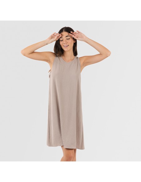 Vestido corto tirantes bambula liso