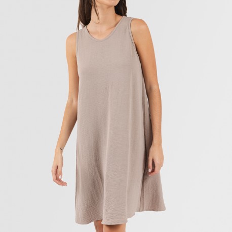 Vestido corto tirantes bambula liso