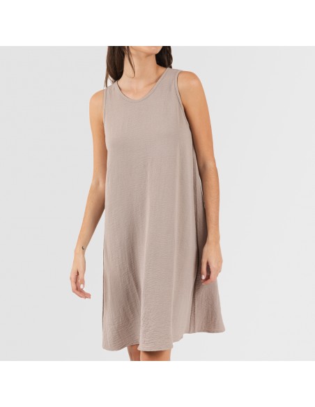 Vestido corto tirantes bambula liso