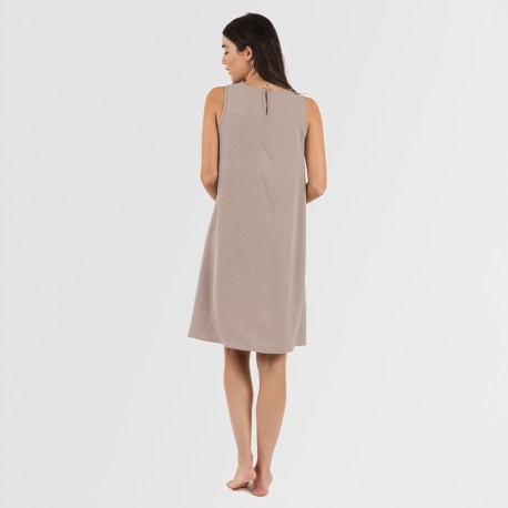 Vestido corto tirantes bambula liso