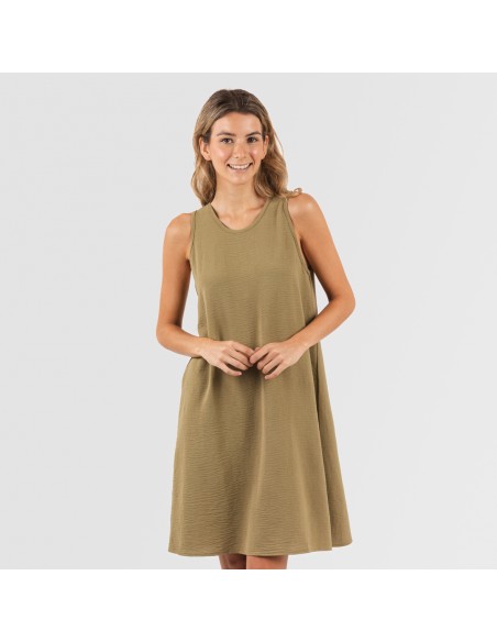 Vestido corto tirantes bambula liso