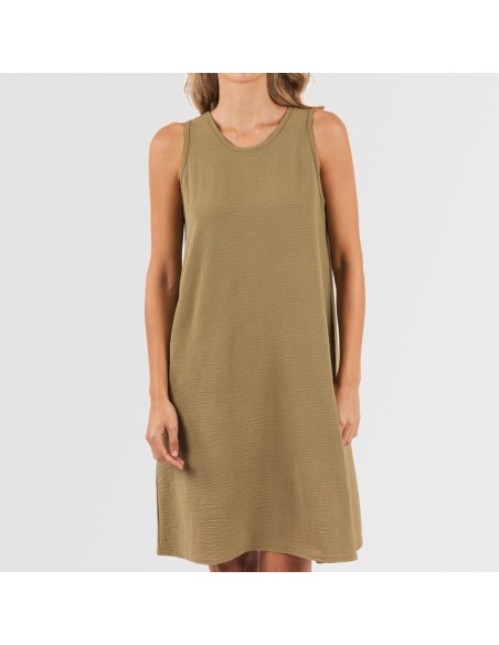 Vestido corto tirantes bambula liso