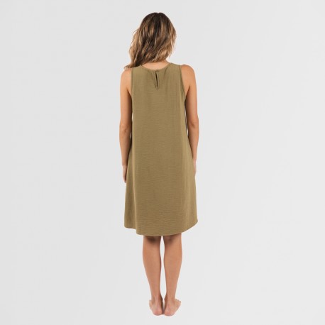 Vestido corto tirantes bambula liso