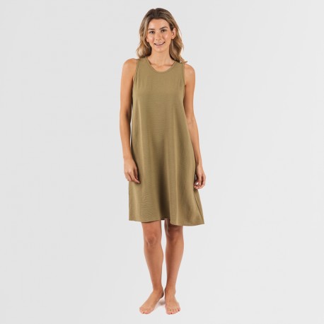 Vestido corto tirantes bambula liso