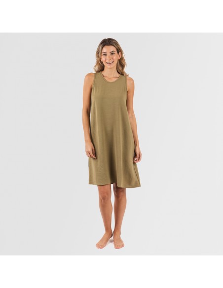 Vestido corto tirantes bambula liso